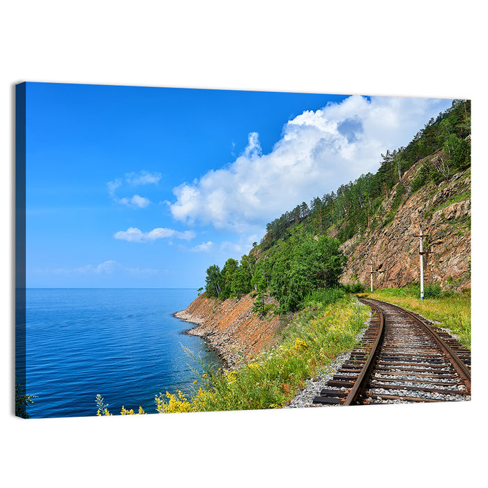 Circum Baikal Track by Lake Wall Art as a canvas print