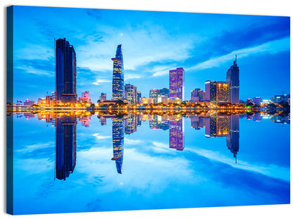 Ho Chi Minh City Skyline at Twilight Wall Art