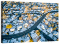 Snowy Fort Collins Neighborhood Aerial Wall Art