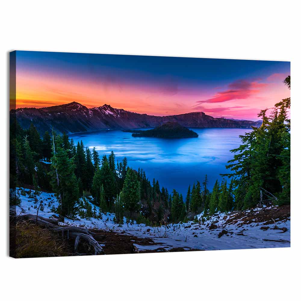 Crater Lake at Dusk Wall Art