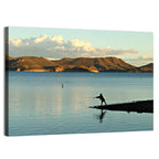 Lake Pleasant Fisherman Silhouette Wall Art