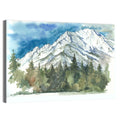 Snowy Mountain Watercolor Wall Art