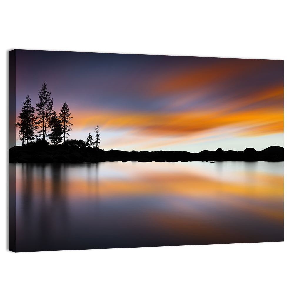 Lake Tahoe Golden Hour Reflection Wall Art, canvas print, landscape