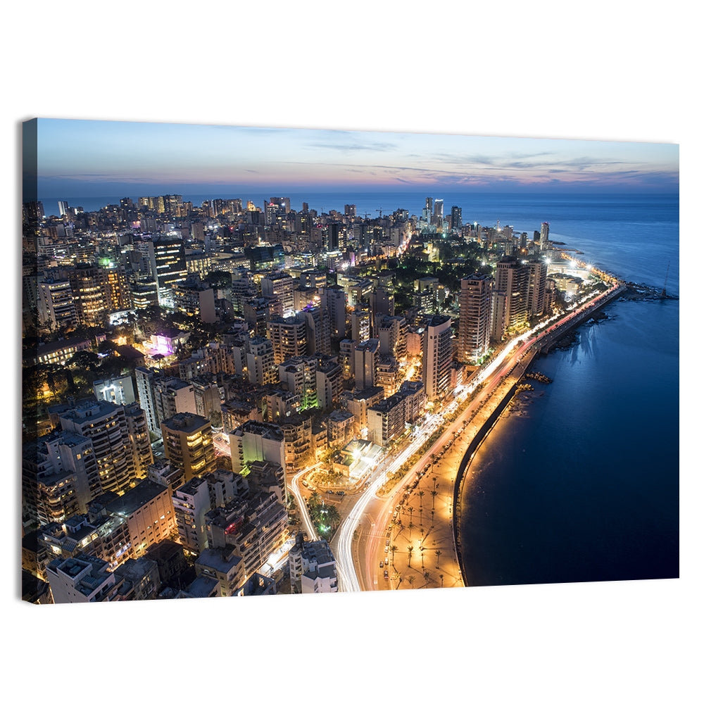 Beirut Corniche at Dusk Wall Art
