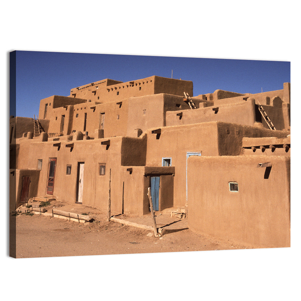 Taos Pueblo North House Wall Art, canvas print, landscape