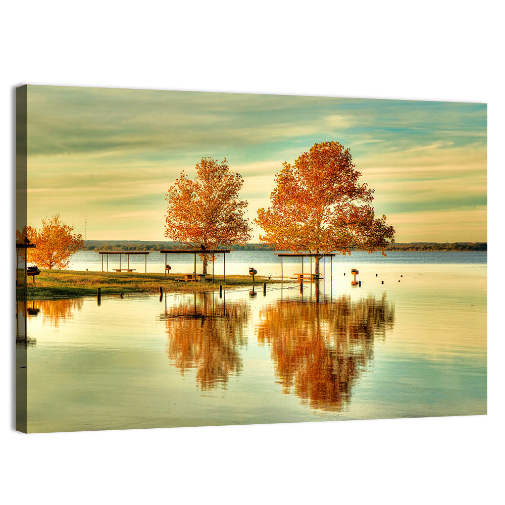 Lake Waco Autumn Reflection Wall Art
