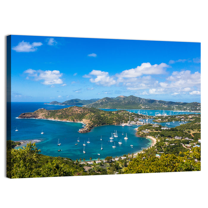 Shirley Heights Harbour View Wall Art as a canvas print