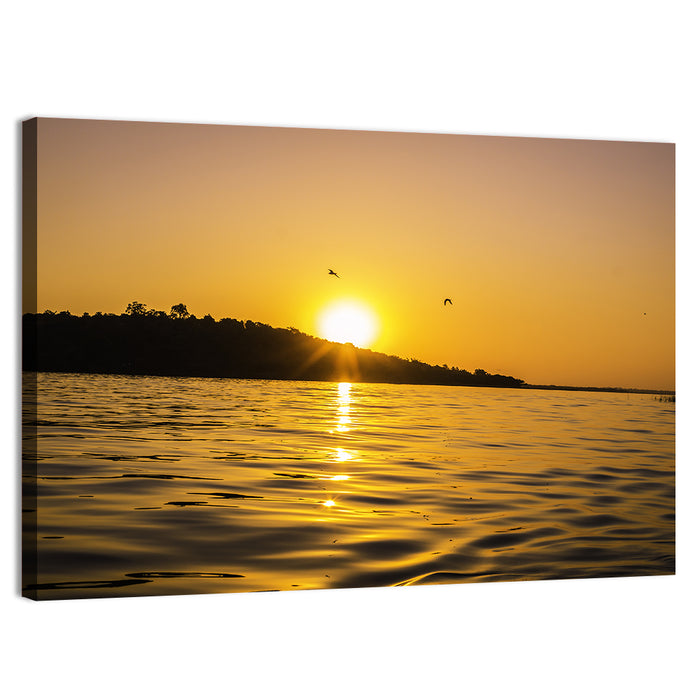 Bhopal Lake Sunset Wall Art as a canvas print
