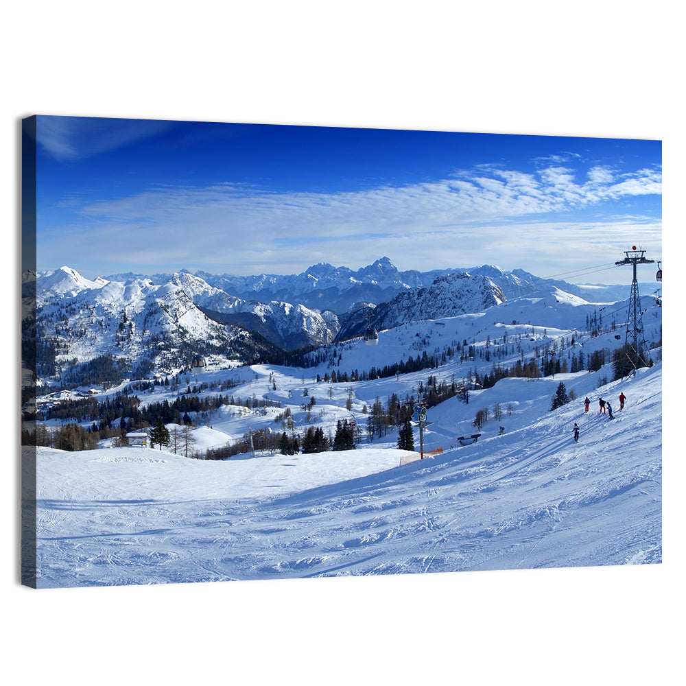 Nassfeld Ski Resort View Wall Art, canvas print, landscape