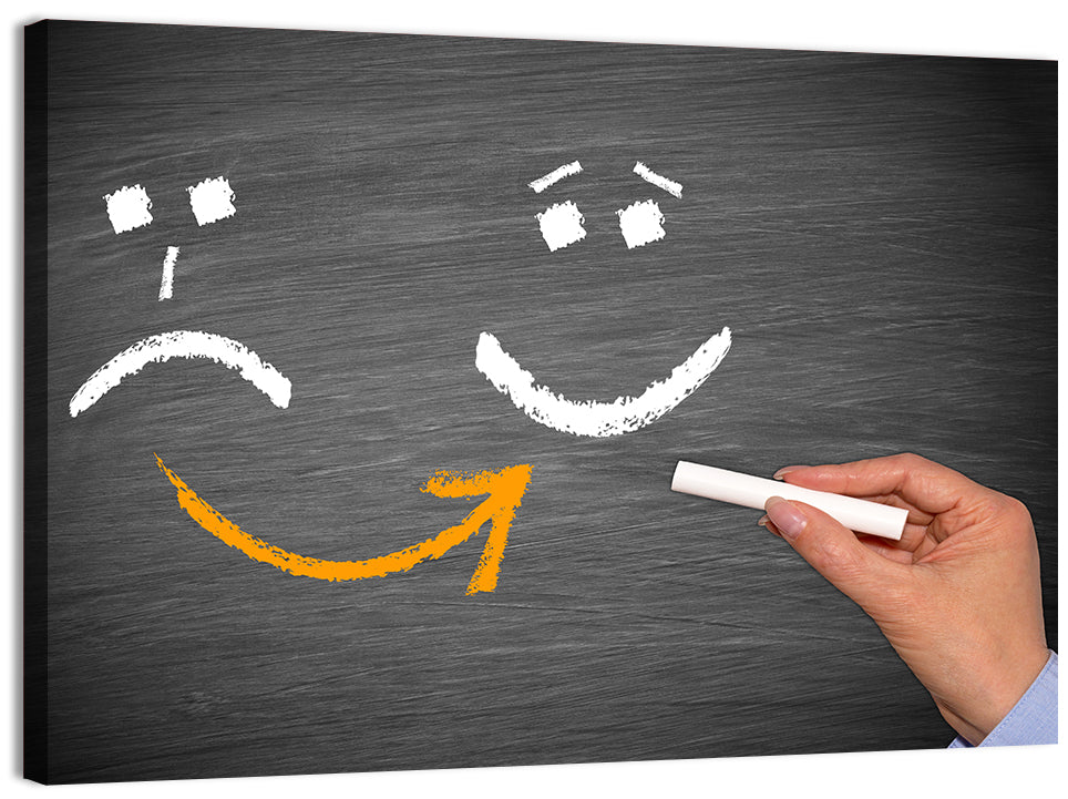Chalkboard Mood Shift Smiley Arrow Wall Art