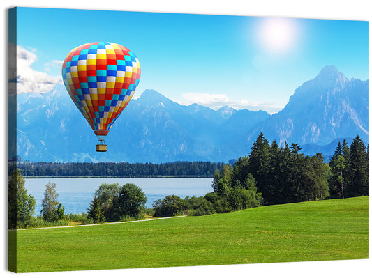 Bavarian Lake with Hot Air Balloon Wall Art