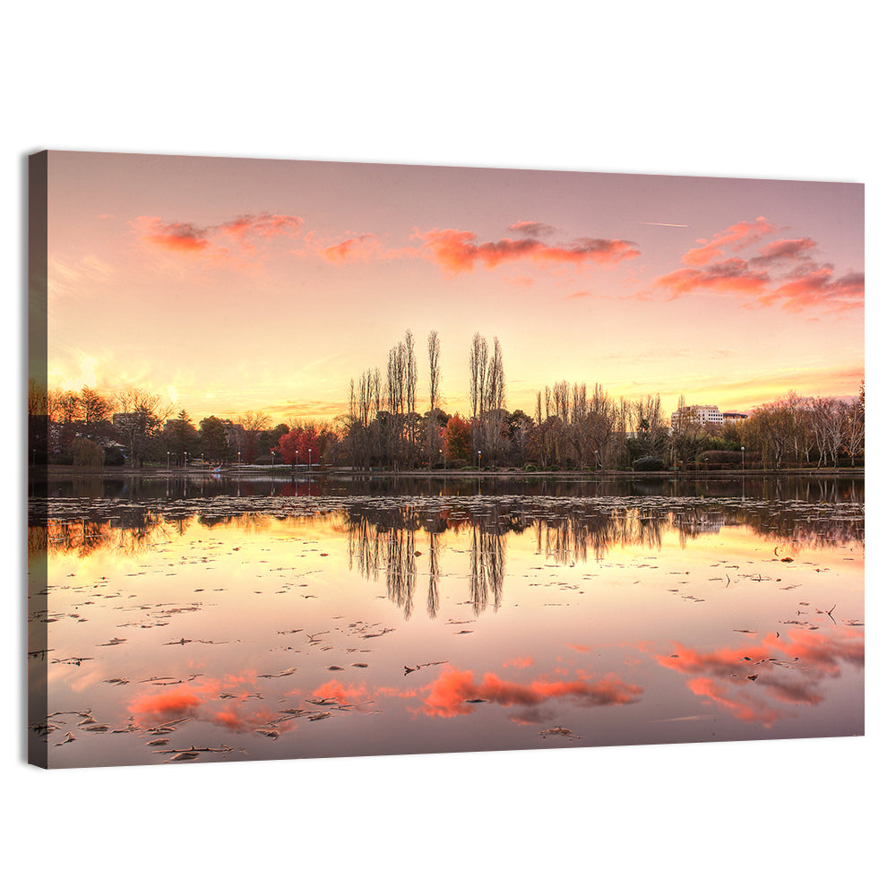 Lake Burley Griffin Sunset Reflection Wall Art