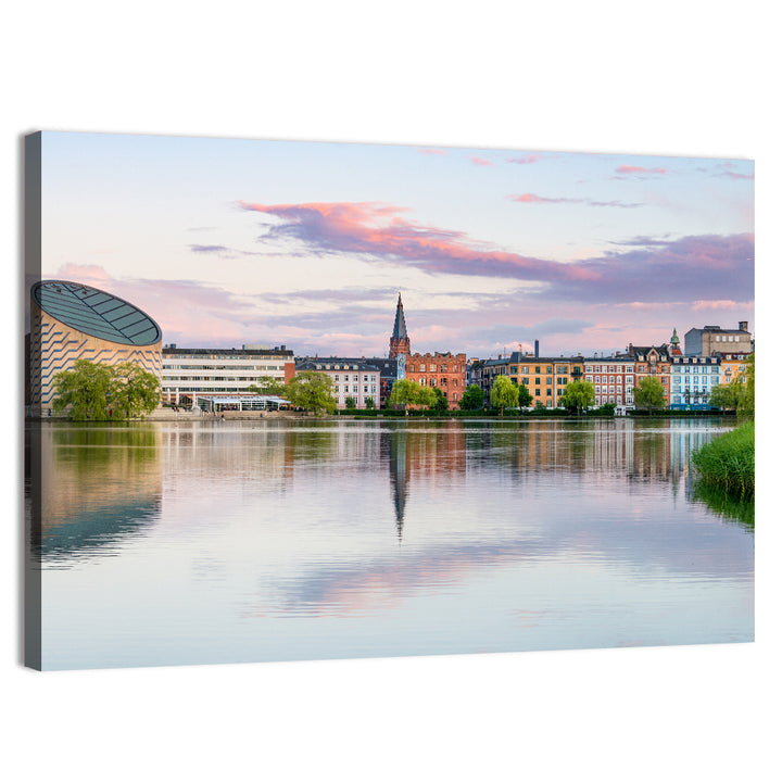 Copenhagen Lake at Sunset Wall Art