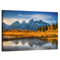 Grand Tetons Golden Reflection Wall Art