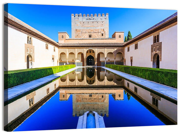 Court of the Myrtles, Alhambra Granada Wall Art as a canvas print