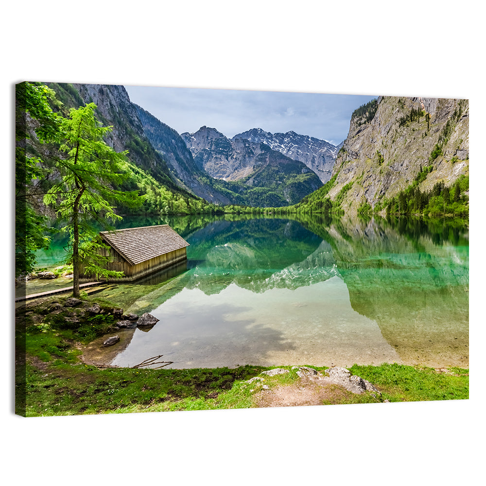 Obersee Boathouse Reflection Wall Art