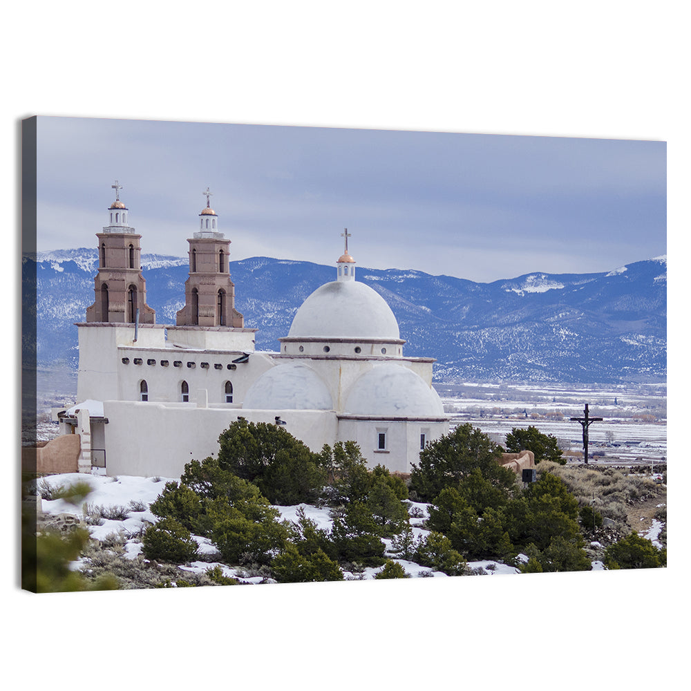 Sanctuario De Chimayo, El Rancho Wall Art, canvas print, landscape