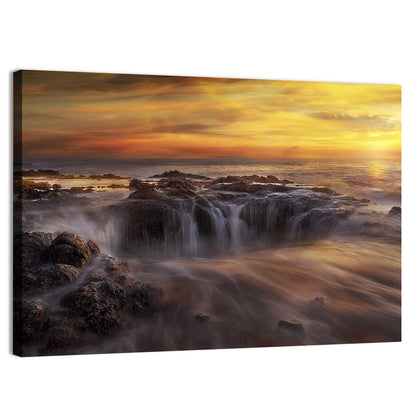 Thors Well at Cooks Chasm Sunset Wall Art