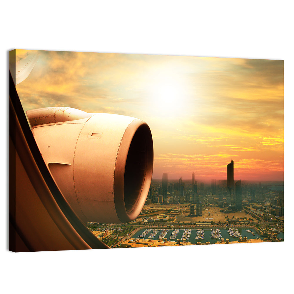 Kuwait City at Golden Hour Wall Art, canvas print, landscape