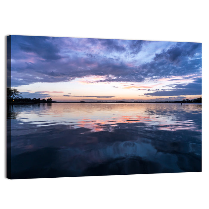 Lake Norman Sunset Reflection Wall Art as a canvas print