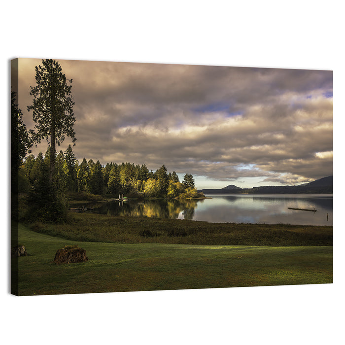 Lake Quinault Reflections Wall Art as a canvas print
