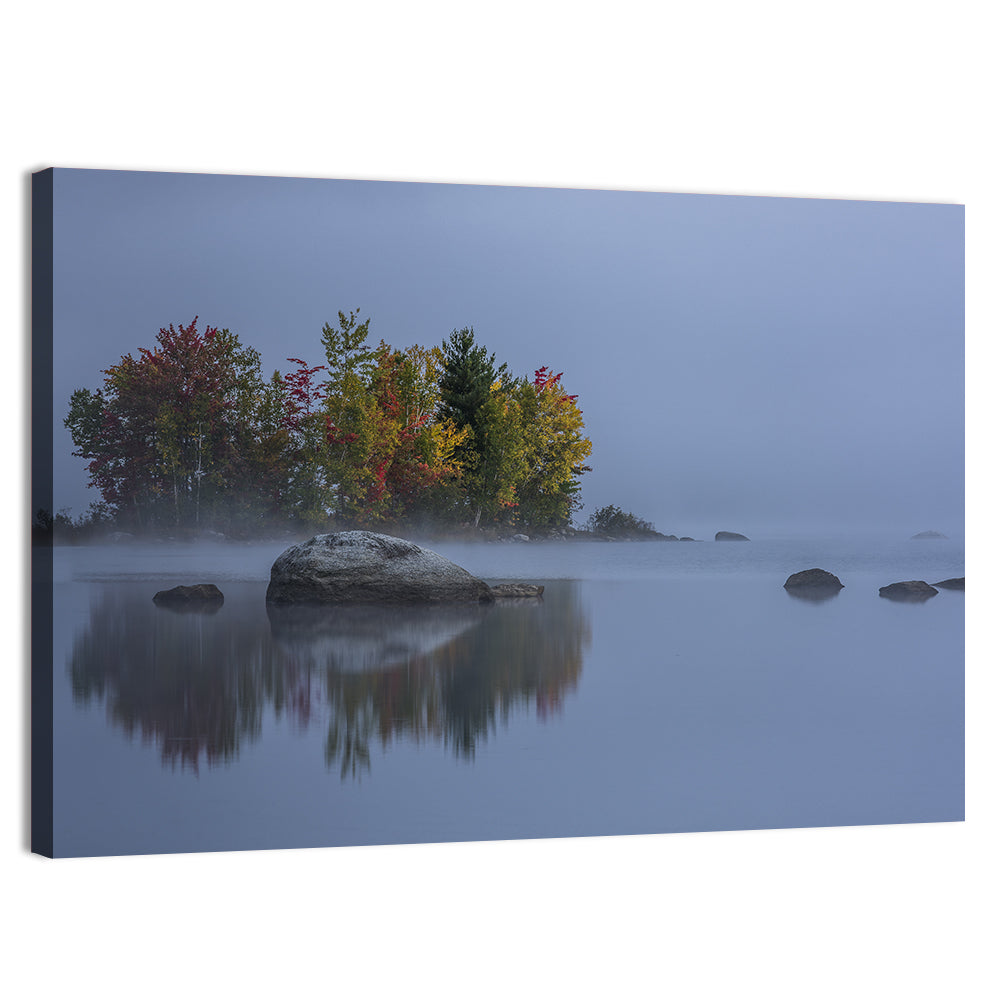 Morning Mist Over Chittenden Lake Wall Art, canvas print, landscape