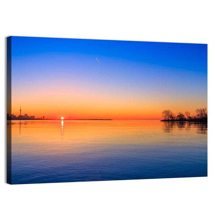 Toronto Sunset Over Lake Ontario Wall Art as a canvas print