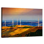 Golden Hour Wind Turbines Wall Art