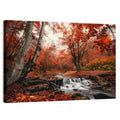 Autumn Forest Stream with Footbridge Wall Art