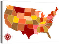 Stylized United States Map Wall Art