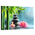 Zen Massage Stones with Waterlily Wall Art