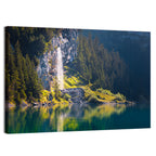 Lake Oeschinen Waterfall Reflection Wall Art
