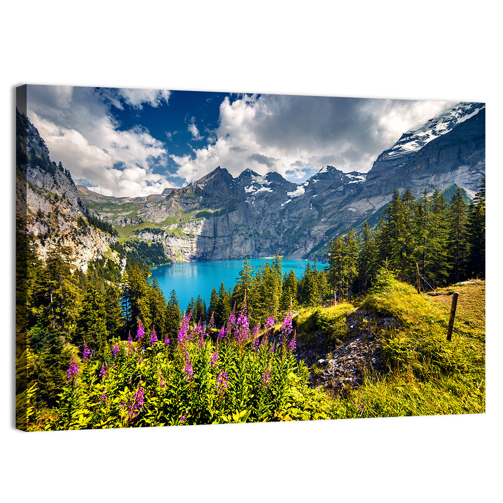 Oeschinensee Summer Landscape Wall Art, canvas print, landscape