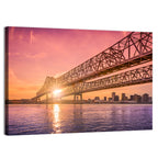 Crescent City Connection at Sunset Wall Art