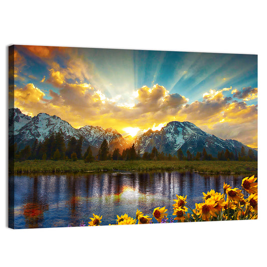 Grand Tetons Mountains Reflection Wall Art