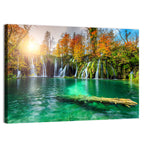 Autumn Waterfalls at Plitvice Lakes Wall Art