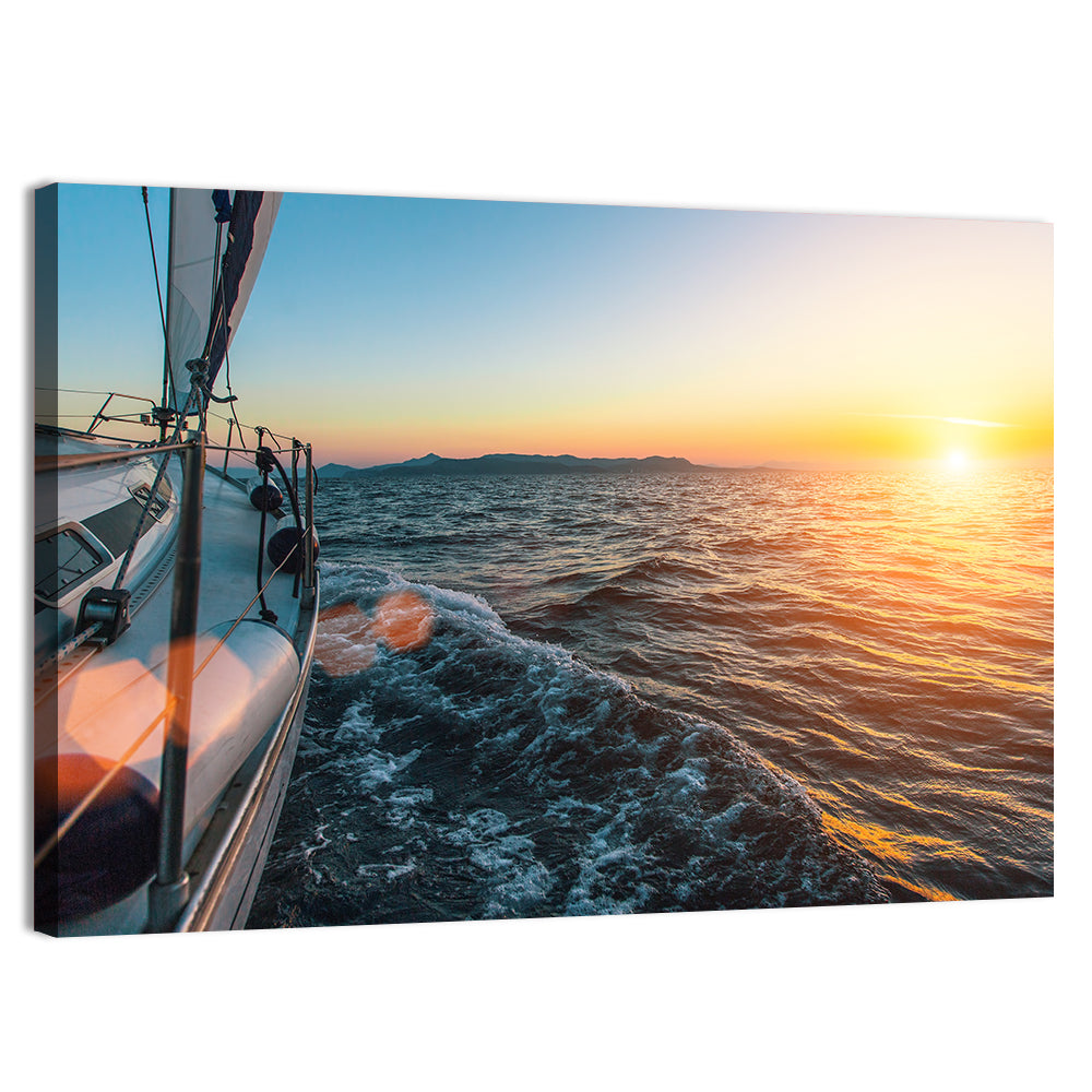 Sunset Sail from Deck Wall Art