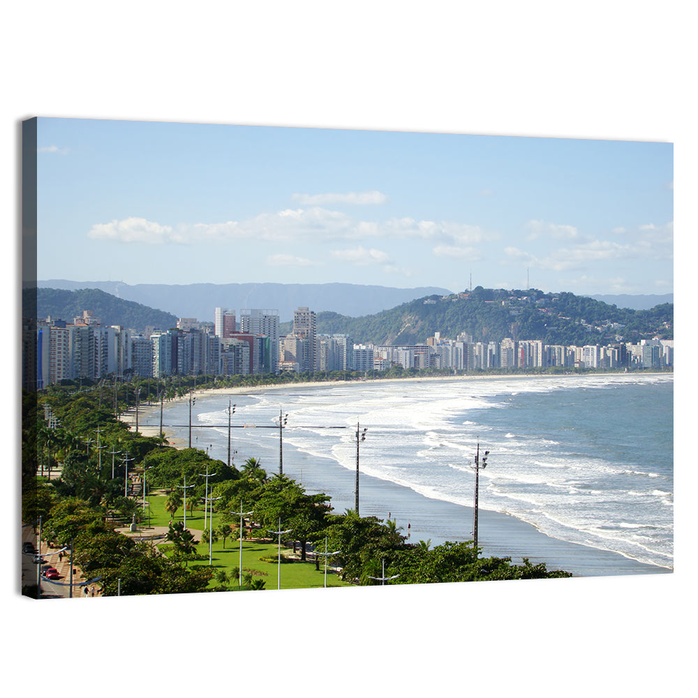 Santos Beach Promenade Wall Art, canvas print, landscape