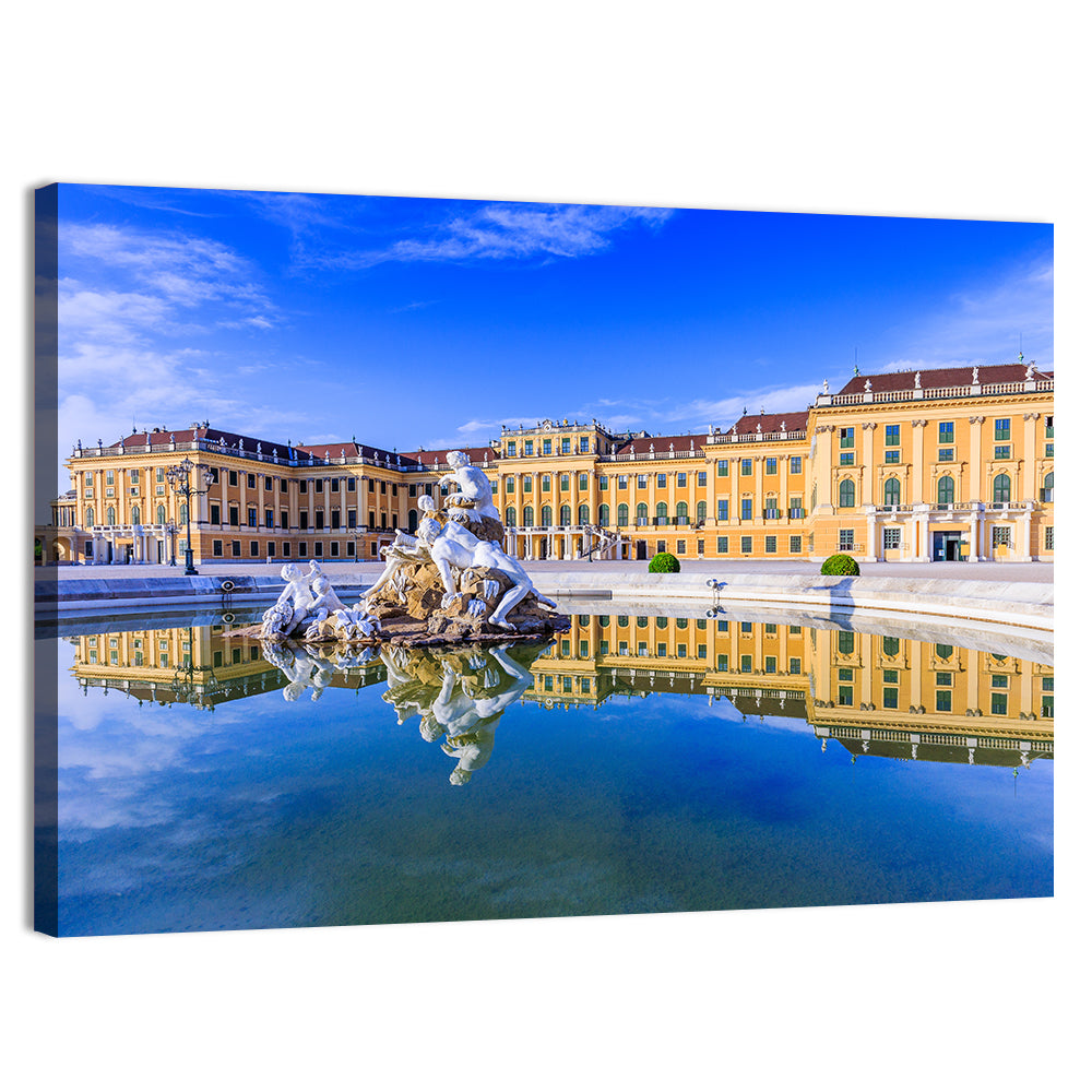 Schönbrunn Palace Fountain View Wall Art, canvas print, landscape