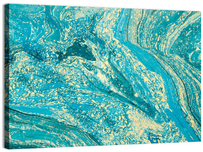 Teal Marble Swirls Abstract Wall Art