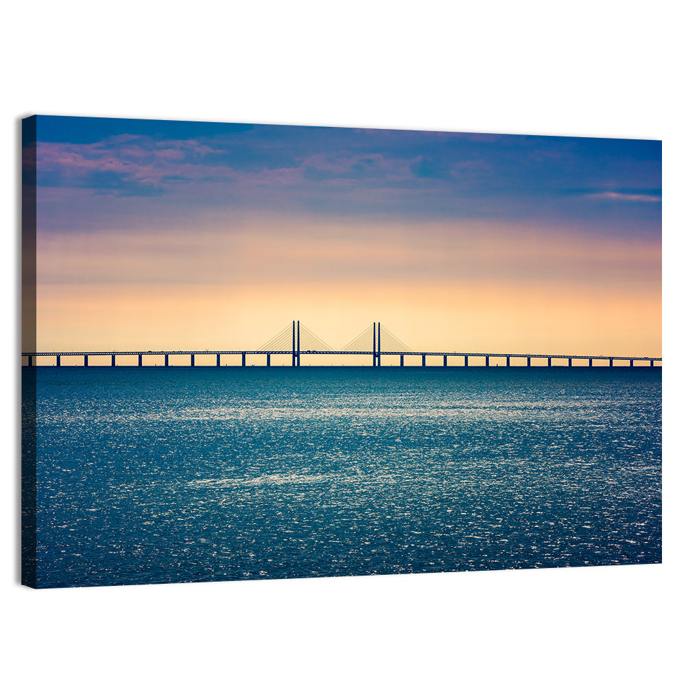 Øresund Bridge at Sunset Wall Art