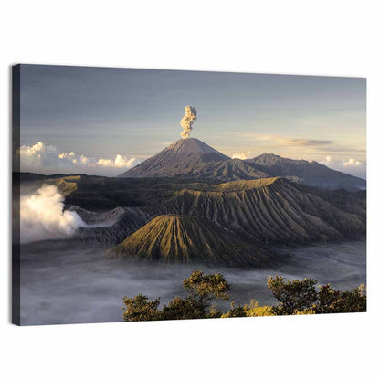 Mount Bromo Eruption at Sunrise Wall Art