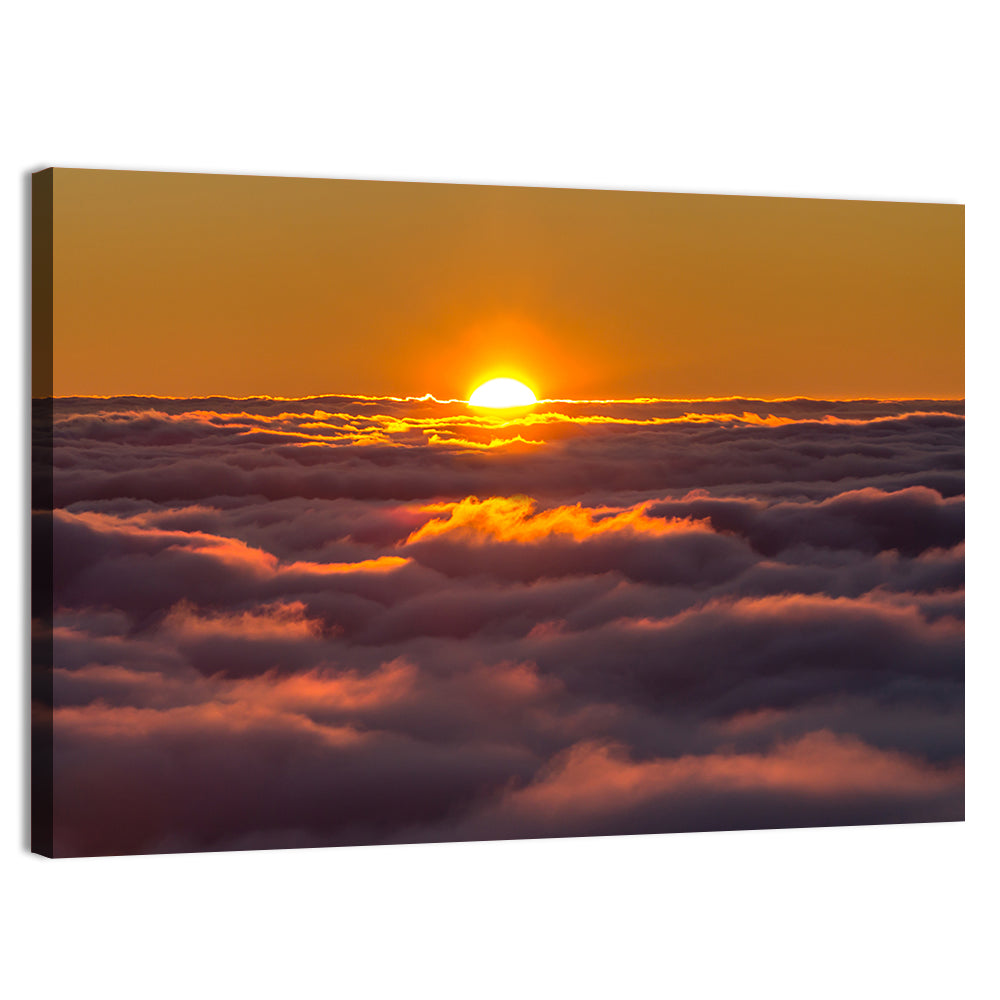 Sun Over Golden Clouds Wall Art, canvas print, landscape