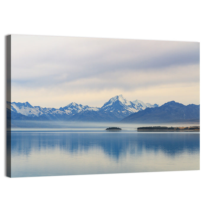 Mount Cook Reflection at Lake Pukaki Wall Art as a canvas print