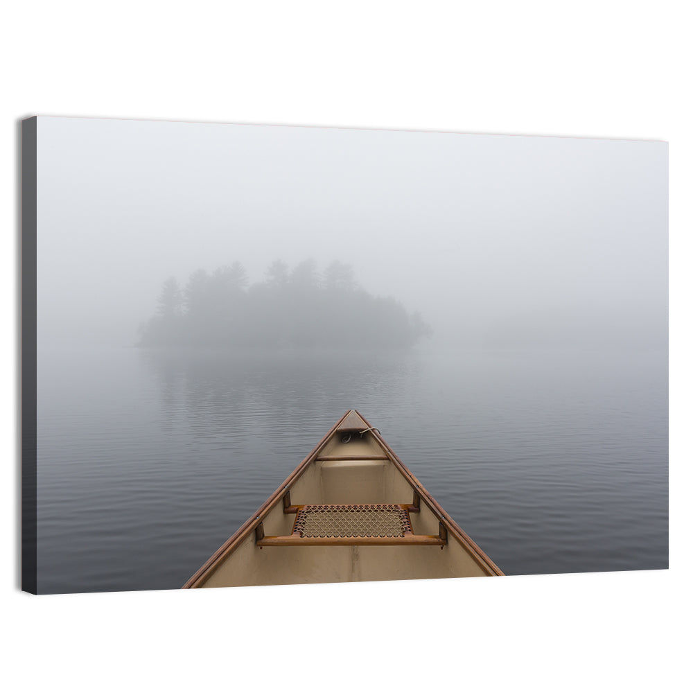 Canoe on Misty Ontario Lake Wall Art