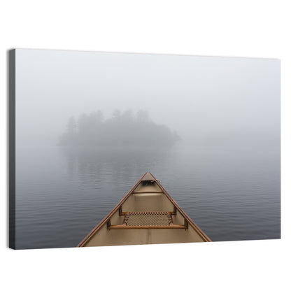 Canoe on Misty Ontario Lake Wall Art
