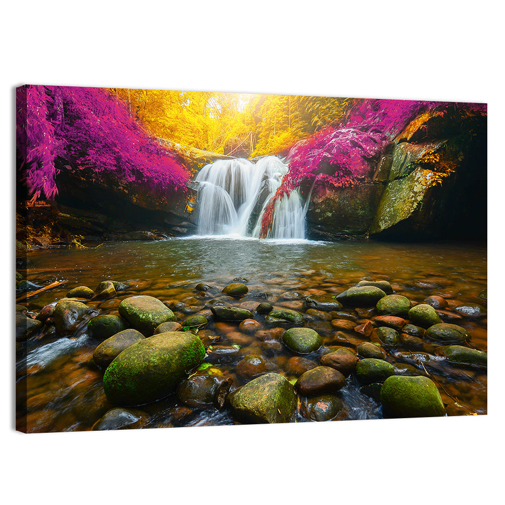 Phu Soi Dao Waterfall at Dusk Wall Art, canvas print, landscape