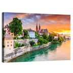 Basel Old Town at Sunset Wall Art