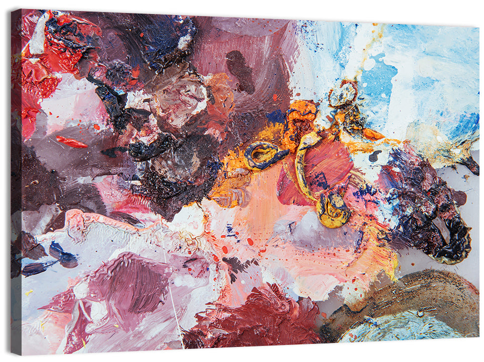 Impasto Color Swirl Abstract Wall Art