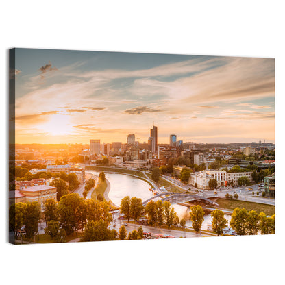Vilnius Skyline at Golden Hour Wall Art